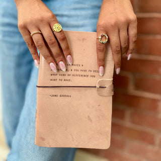 Jane Goodall Artisan Leather Journal - Blush