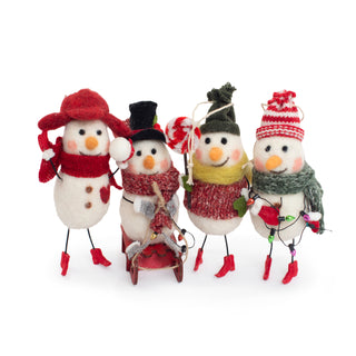 ***Felt Snowman Ornaments - Assorted Set of 8