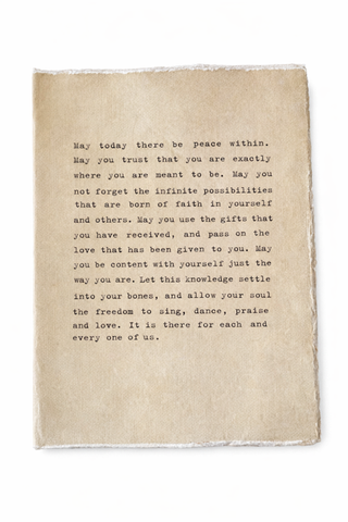 Large May Today There Be Peace Within Deckled Edge Notebook in Sand - 6x8