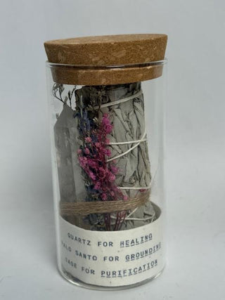 Palo Santo, Sage and Crystal Smudge Jars- Assorted Set of 12