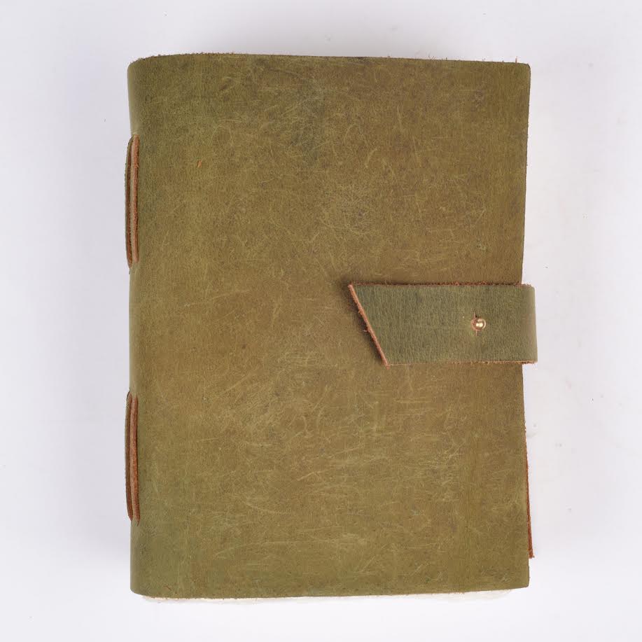 Scratched Leather Journals - Olive