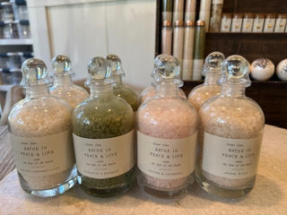 Peace & Love Bath Salt Collection-- Assorted Set of 12 Apothecary Jars