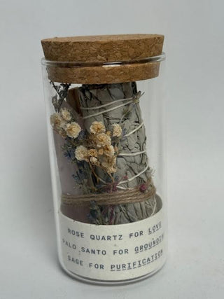 Palo Santo, Sage and Crystal Smudge Jars- Assorted Set of 12