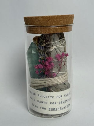 Palo Santo, Sage and Crystal Smudge Jars- Assorted Set of 12