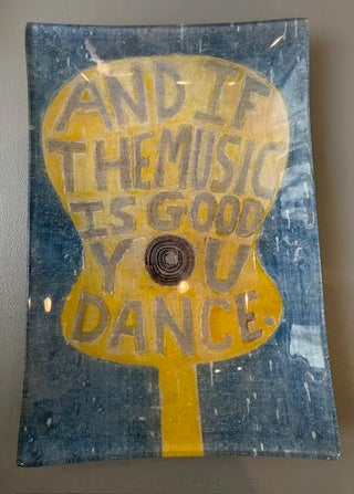You Dance Large Rectangular Decoupage Plate - 5.75" x 8.5"