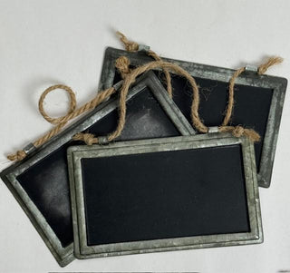 Metal Hanging Chalkboard Sign- 3" x 5" (Set of 12)