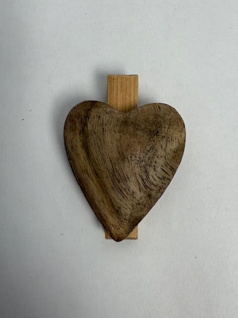 Wooden Heart Clips - Set of 12