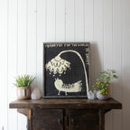 Thank You Bird Art Print - Grey Wood