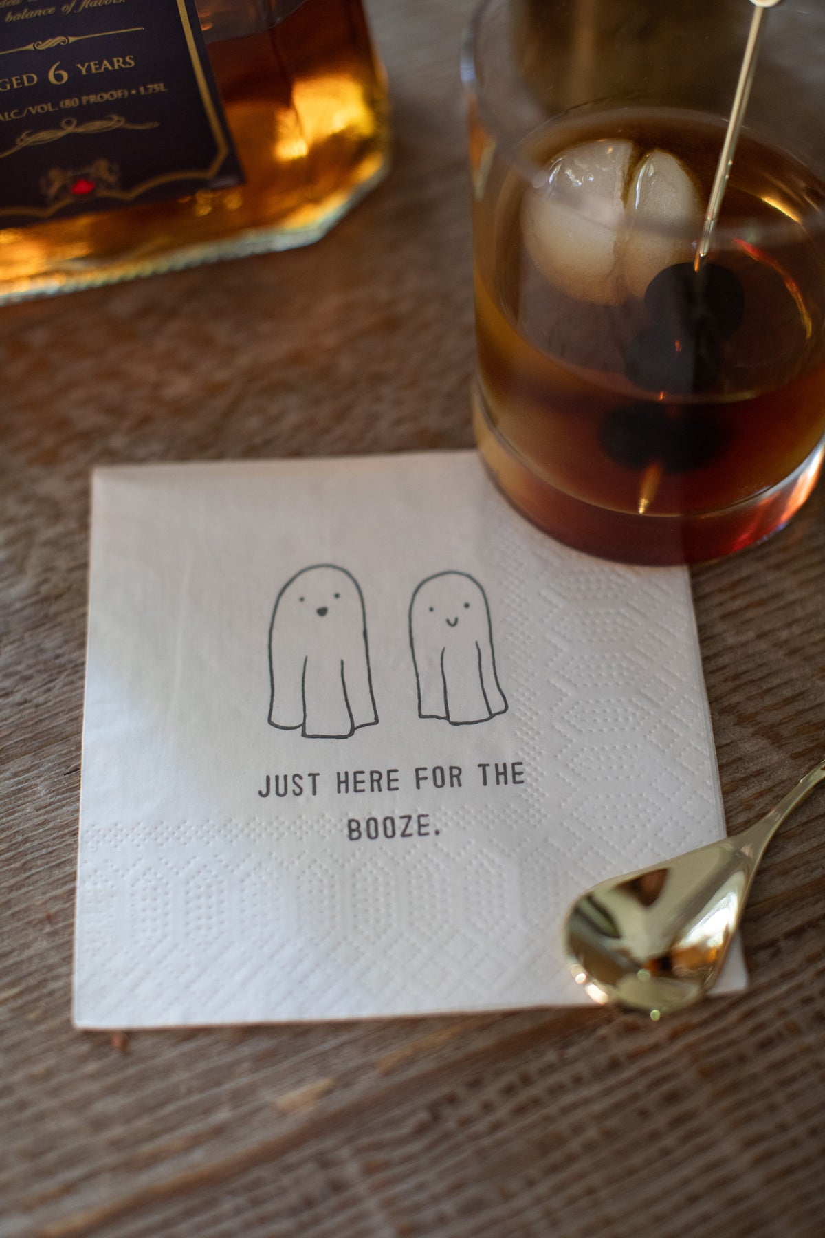 Just Here For The Boo's Cocktail Napkin - Set Of 6