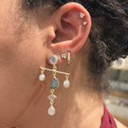 ***Crescent Moon Multi-Stone Mobile Dangles