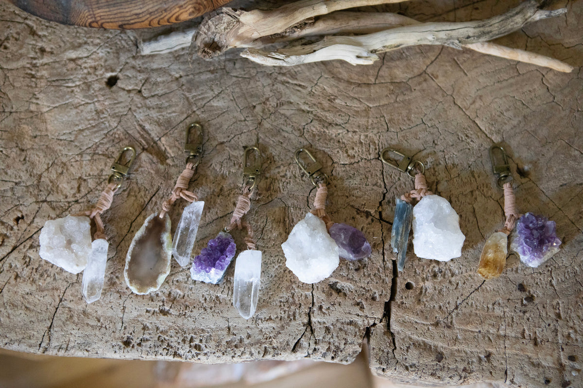 Crystal  & Stone Accent Keychain - Assorted Set of 24