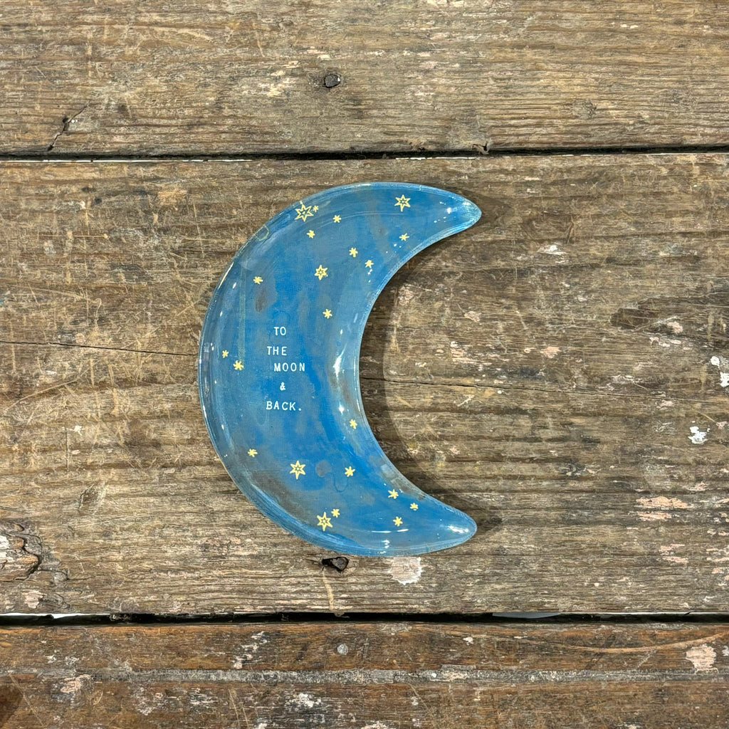 To The Moon & Back Moon Decoupage Plate 6x5