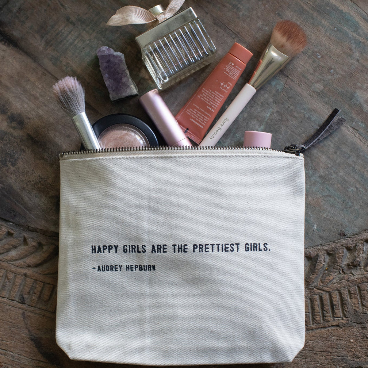 Happy Girls Canvas Zip Bag