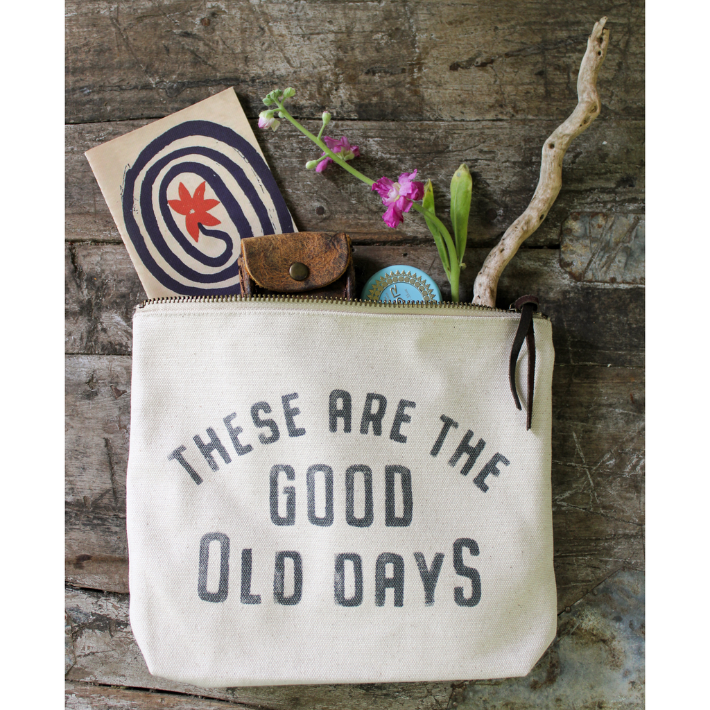 Good Old Days Canvas Zip Bag - Cream