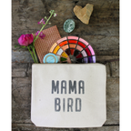 Mama Bird Canvas Zip Bag - Cream