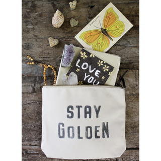 "Stay Golden" Canvas Zip Bag