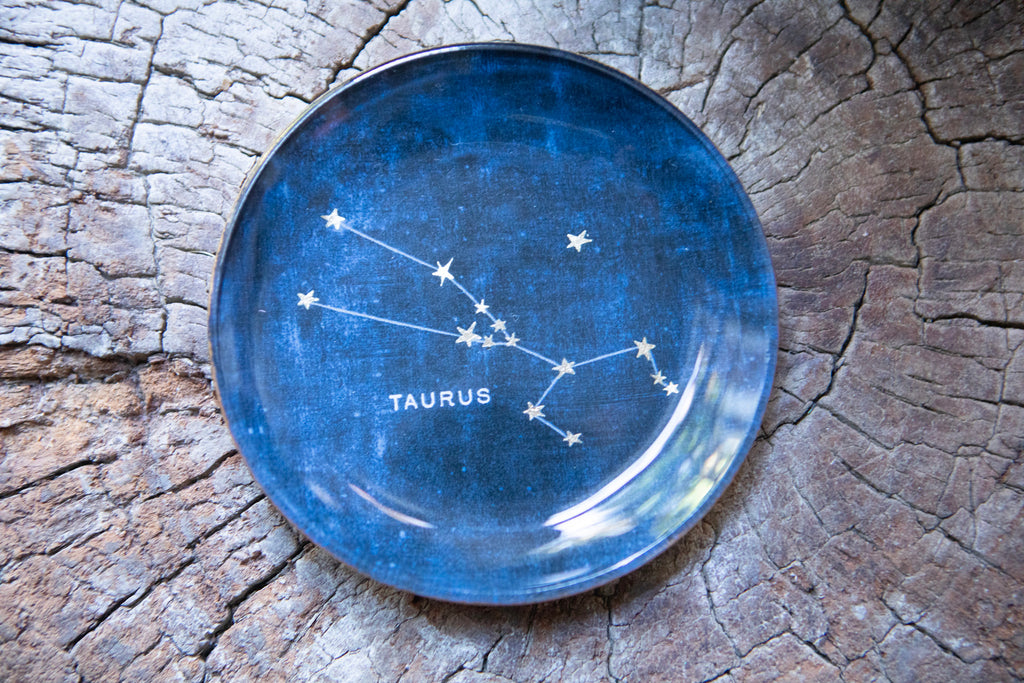 Taurus Round Decoupage Plate - 4in