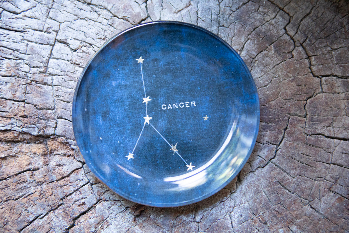 Cancer Round Decoupage Plate - 4in
