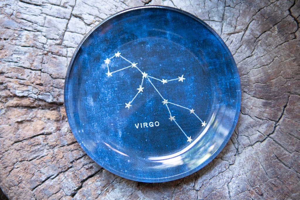 Virgo Round Decoupage Plate - 4in