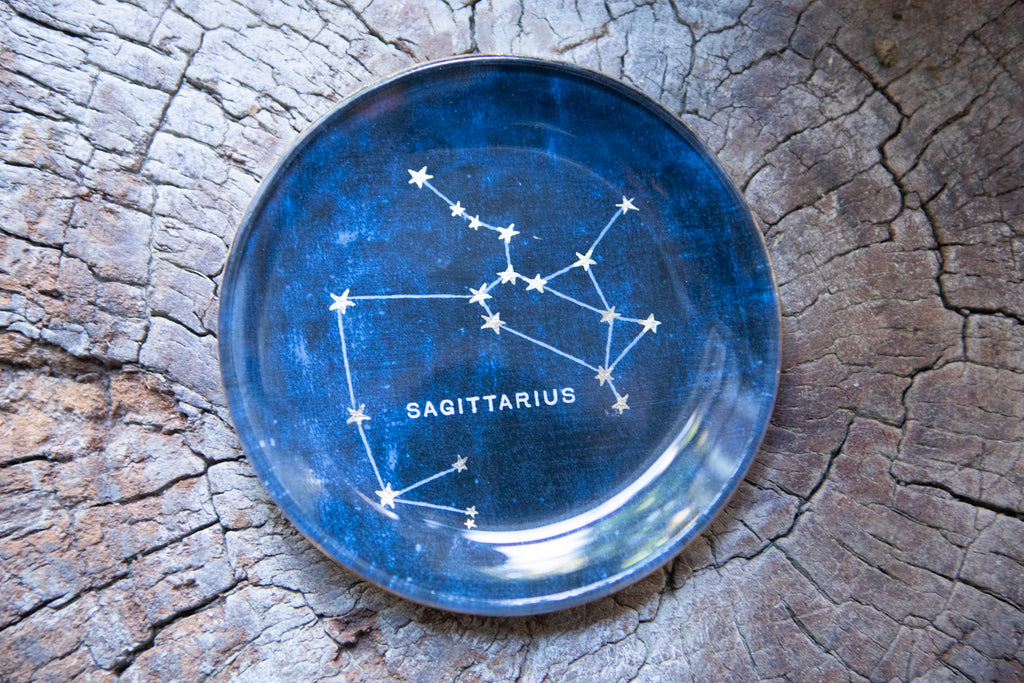 Sagittarius Round Decoupage Plate - 4in