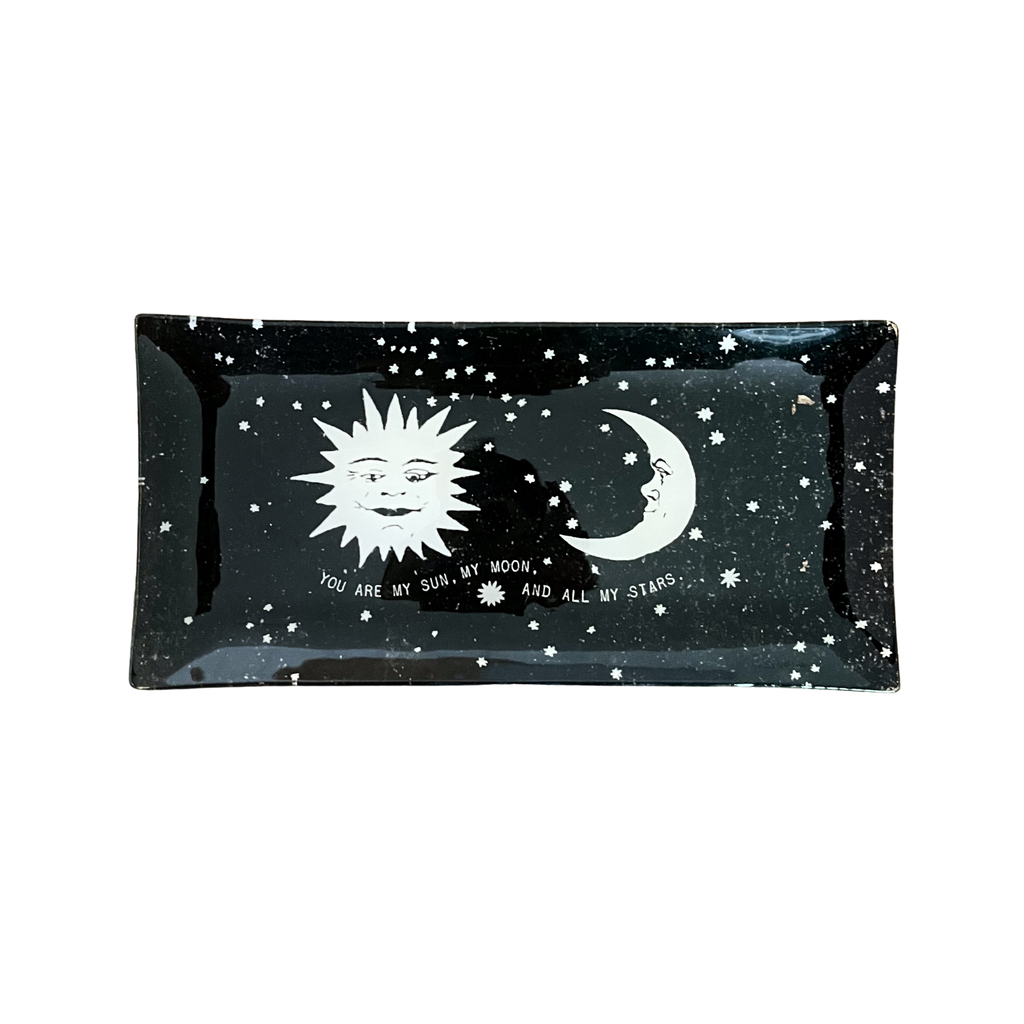 My Sun My Moon Rectangular Decoupage Plate 8.5x4