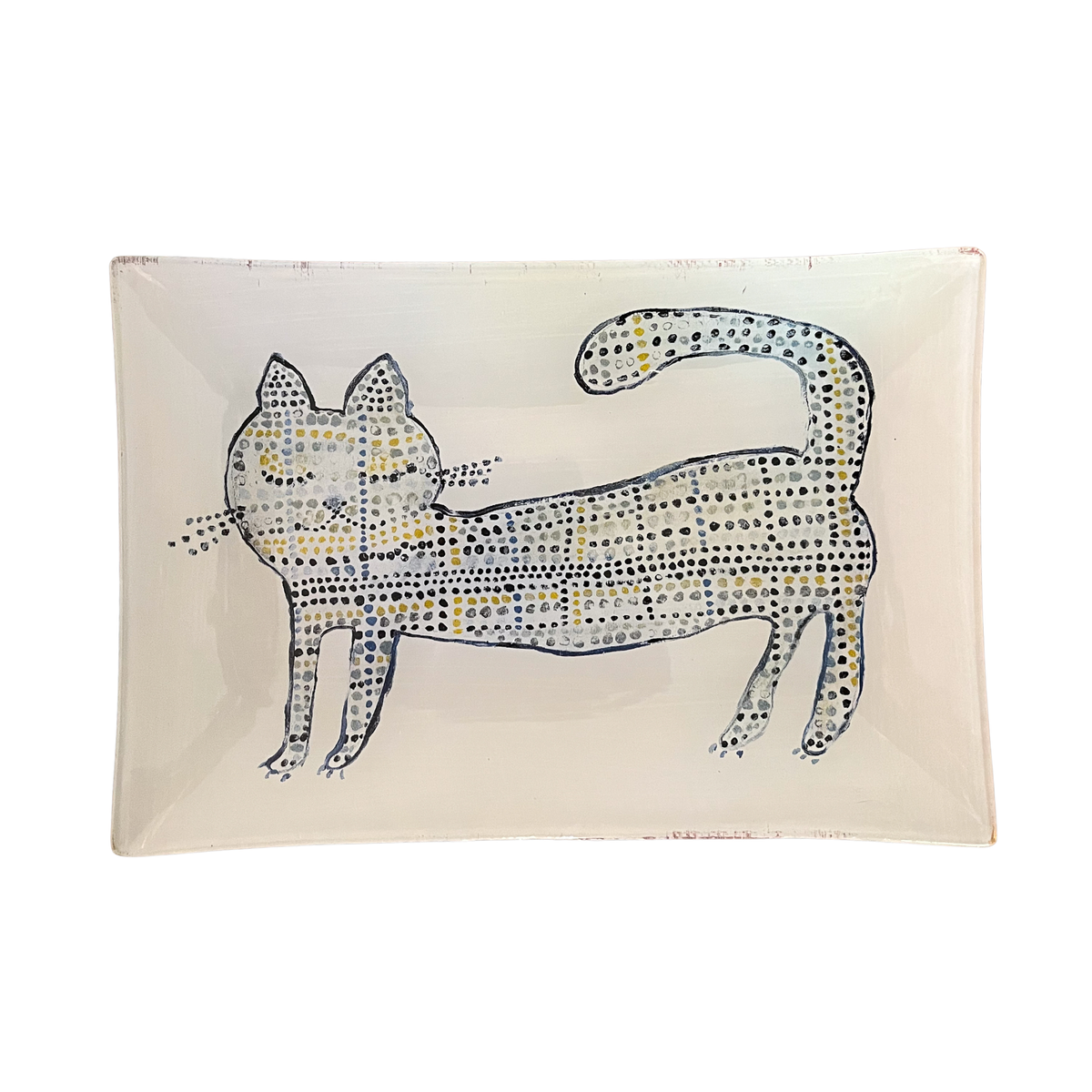 Mr. Cat Rectangular Decoupage Plate 5.75x8.5