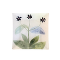 Blue Flower Square Decoupage Plate 6x6