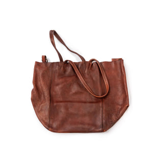 Large Leather Cognac Shoulder Tote Bag
