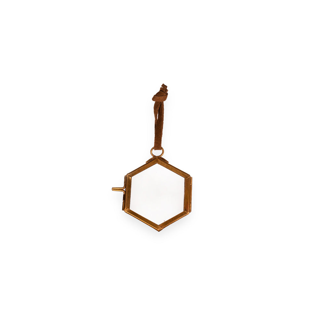 Brass Hanging Frame 2" X 2" Hexagon – Sugarboo & Co Wholesale