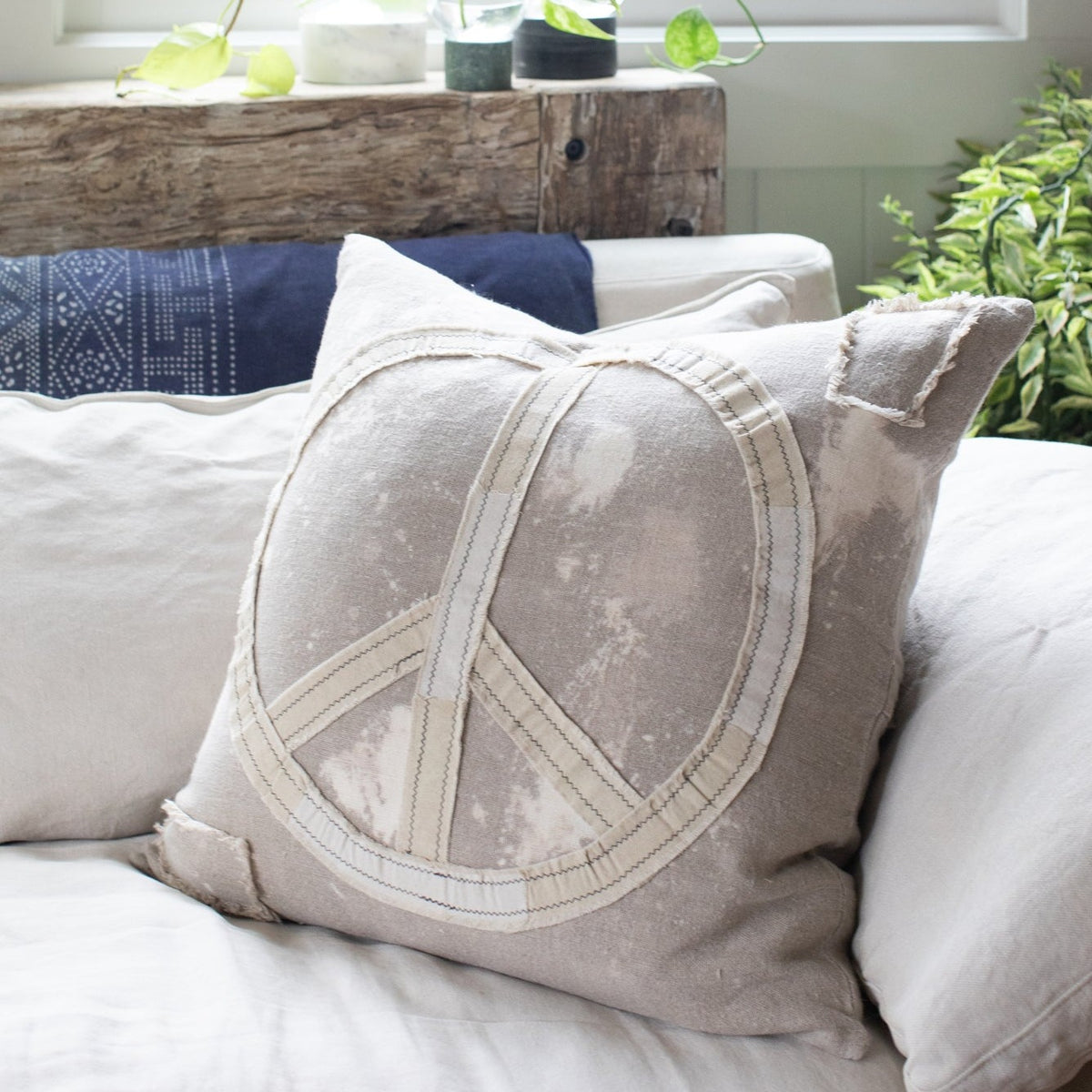 Splattered Peace Sign Pillow 24x24
