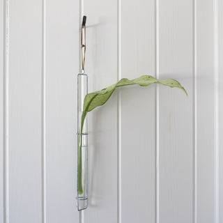 Zinc Hanging Glass Tube Vases - Assorted Set of 3
