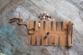 Leather & Suede Backgammon Game