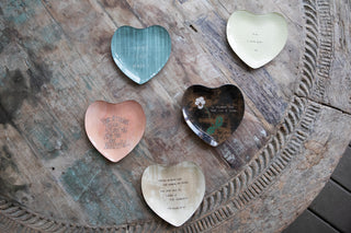 ***Small Heart Decoupage Plates-Assorted Set of 10