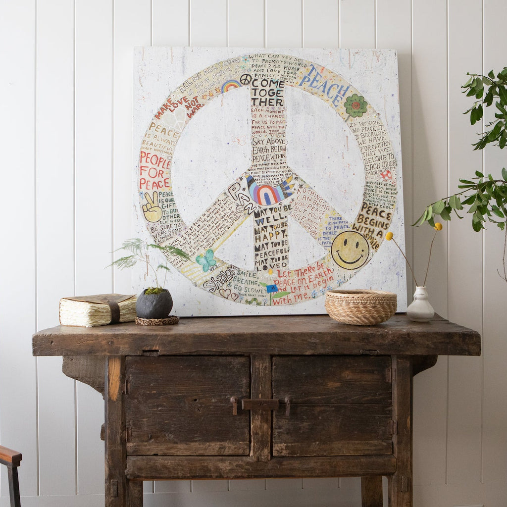 Choose Peace Art Print in White - Gallery Wrap