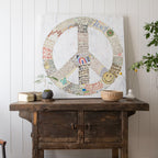 Choose Peace Art Print in White - Grey Wood