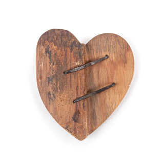 Rustic Carved Heart with Nails 8"x8"