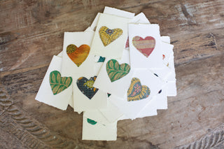 Kantha Heart Cards - Assorted Set of 50