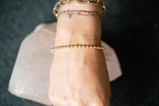 ***Gold Beaded Bracelet 6.3" + 1.6 extender