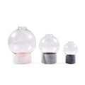 ***Round Glass Dome Vase on Marble Bases - Assorted Set of 3 Sizes