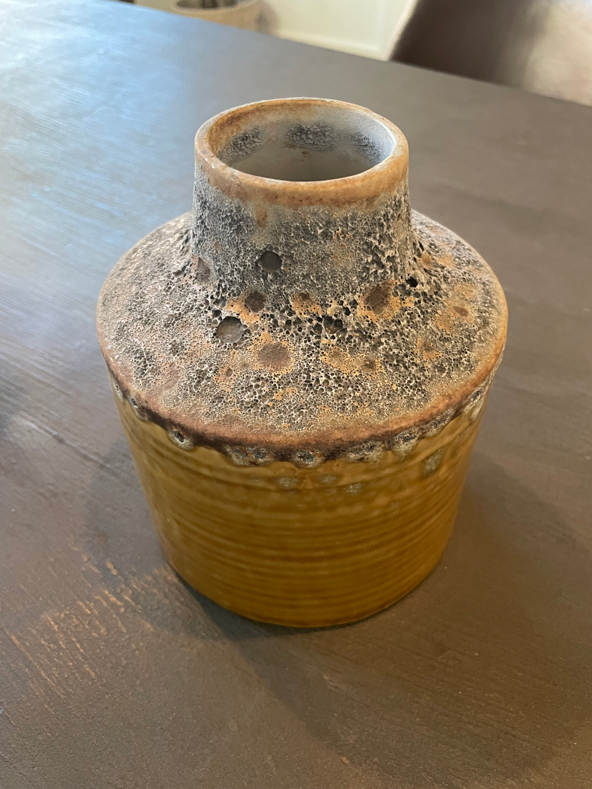 Ceramic Vase - Antique Yellow 5.4"x5.4"x6.5"