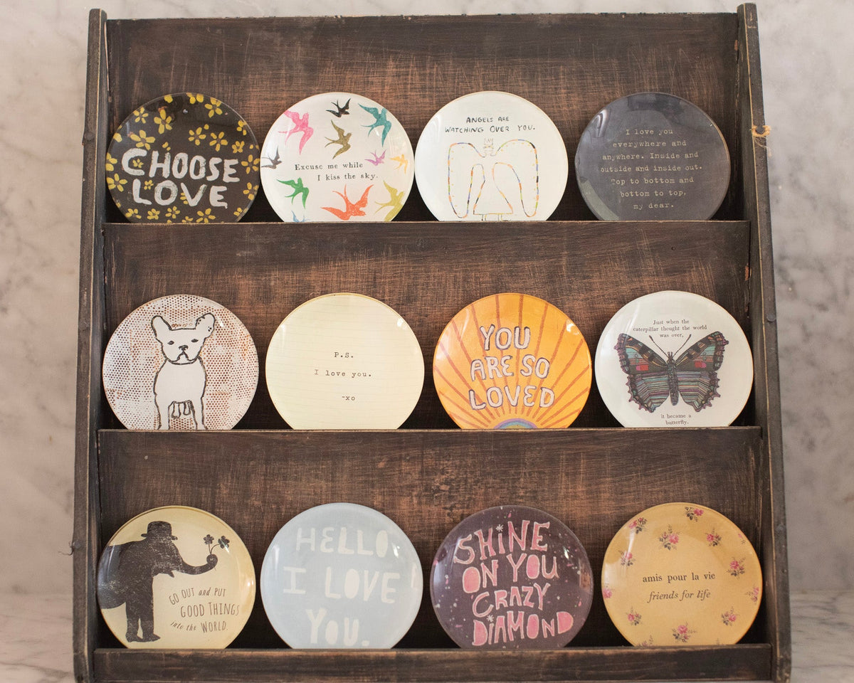 Shine On You Crazy Diamond Round Decoupage Plate - 4in