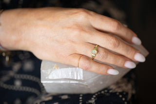 ***Gold Plated Ring with Opal