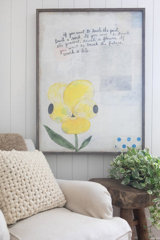 Yellow Pansy Vertical Art Print (Gallery Wrap)