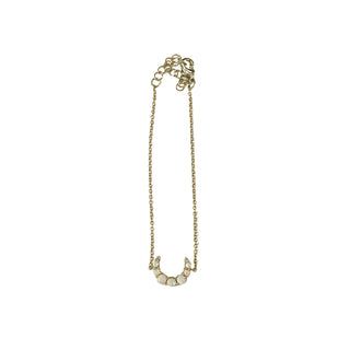 White Opal Crecent Moon Bracelet