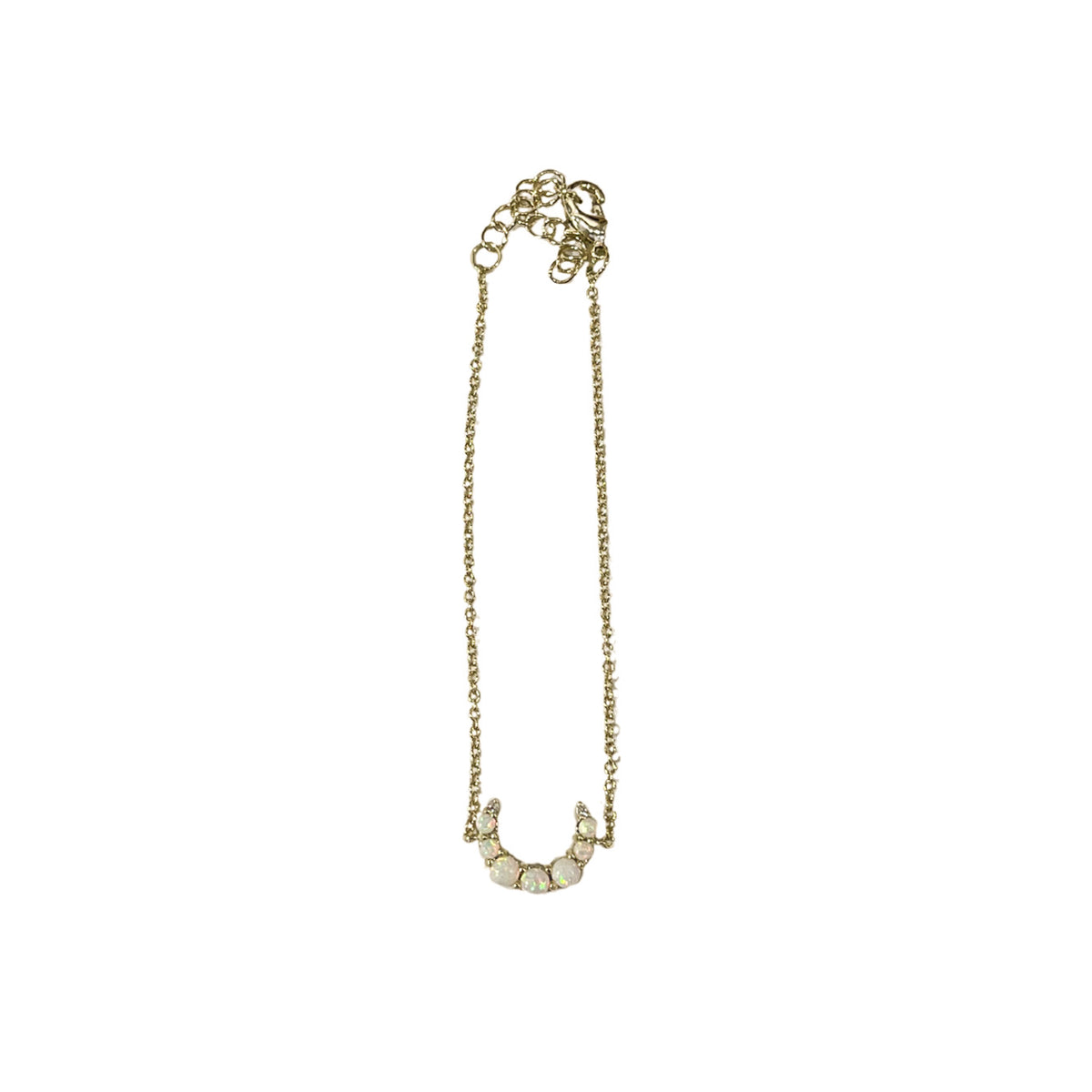 White Opal Crescent Moon Bracelet