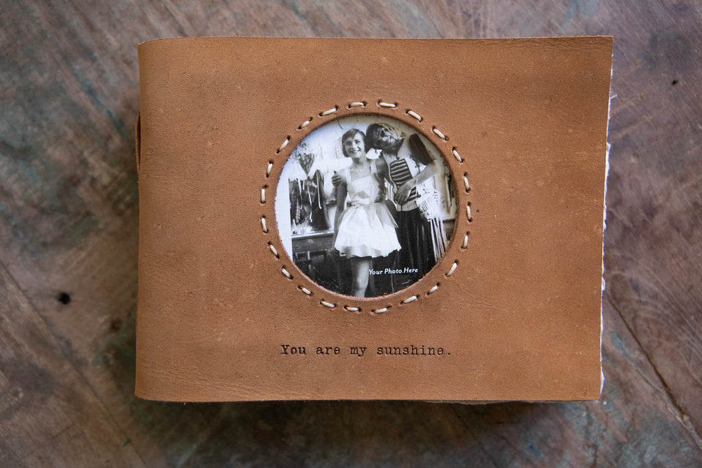 You Are My Sunshine Leather Photo Keeper 6x8 - Fawn