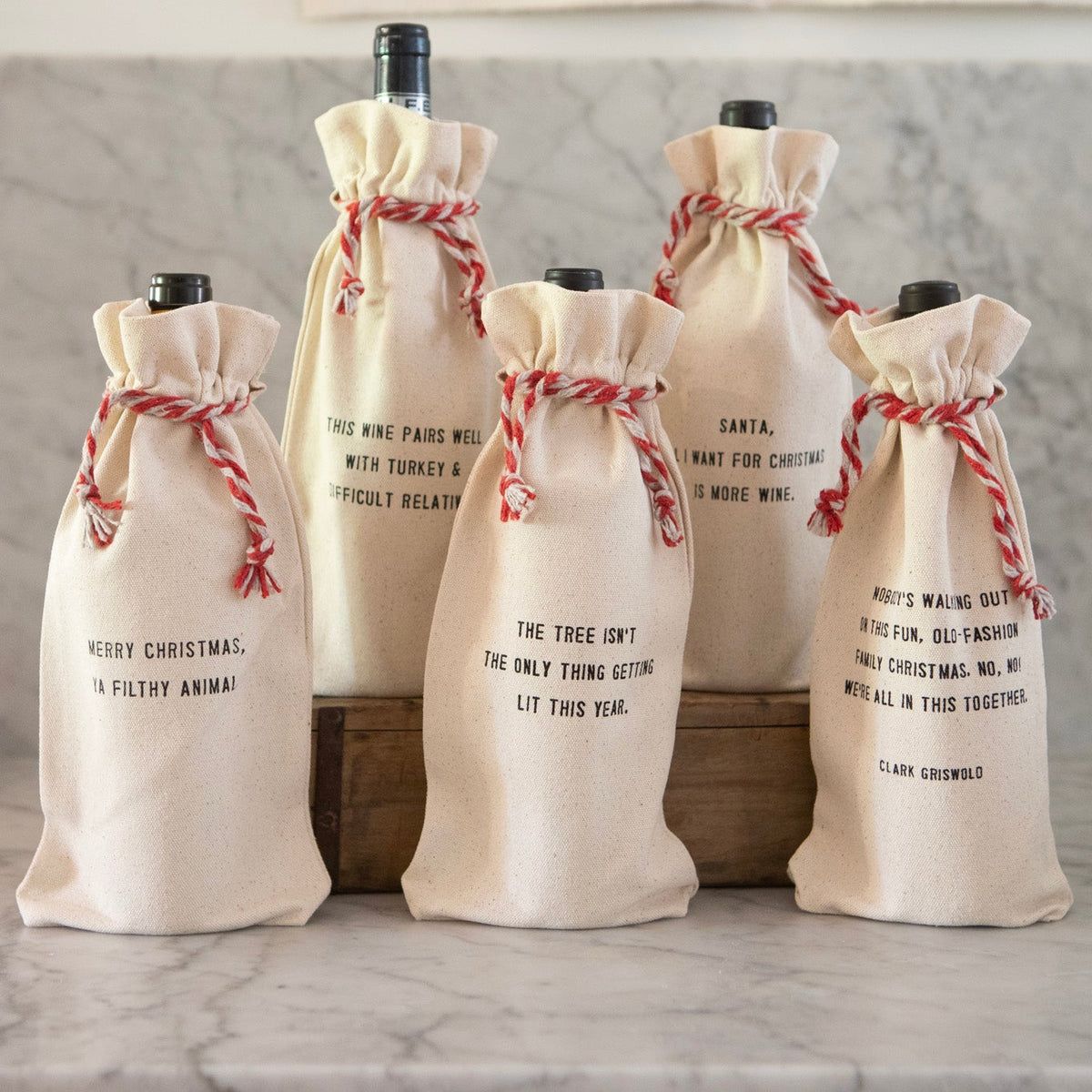 All I Want For Christmas Seasonal Wine Bag