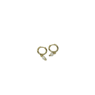 Hoop Earring - Pearl Dangle