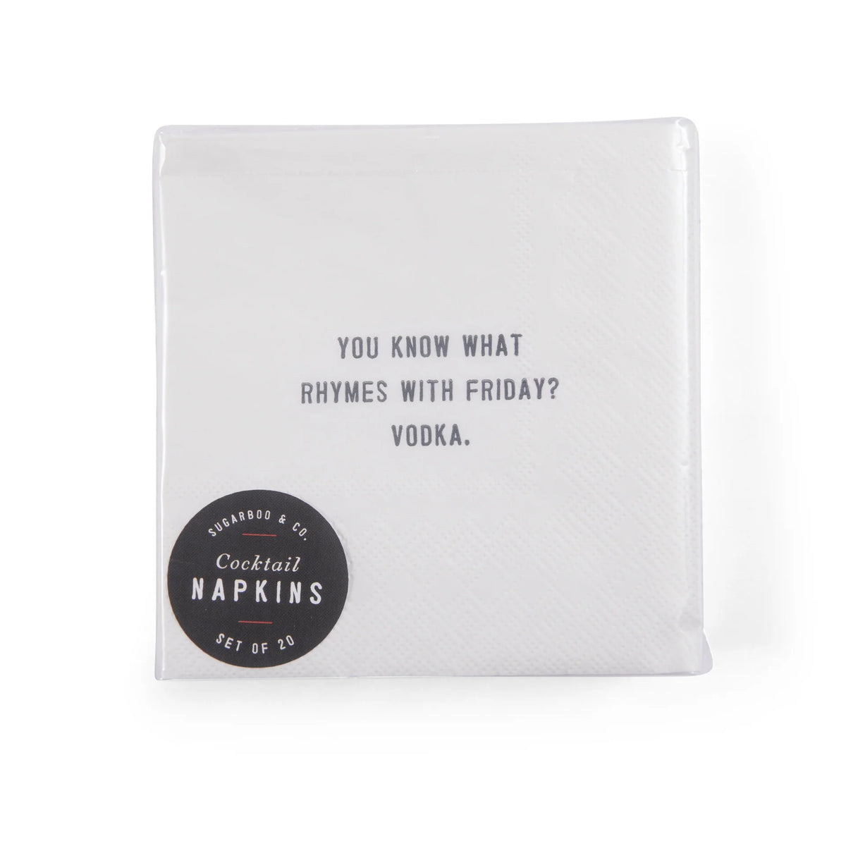 "You Know What Rhymes With Friday?" Cocktail Napkin Set (20pcs) Set Of 6