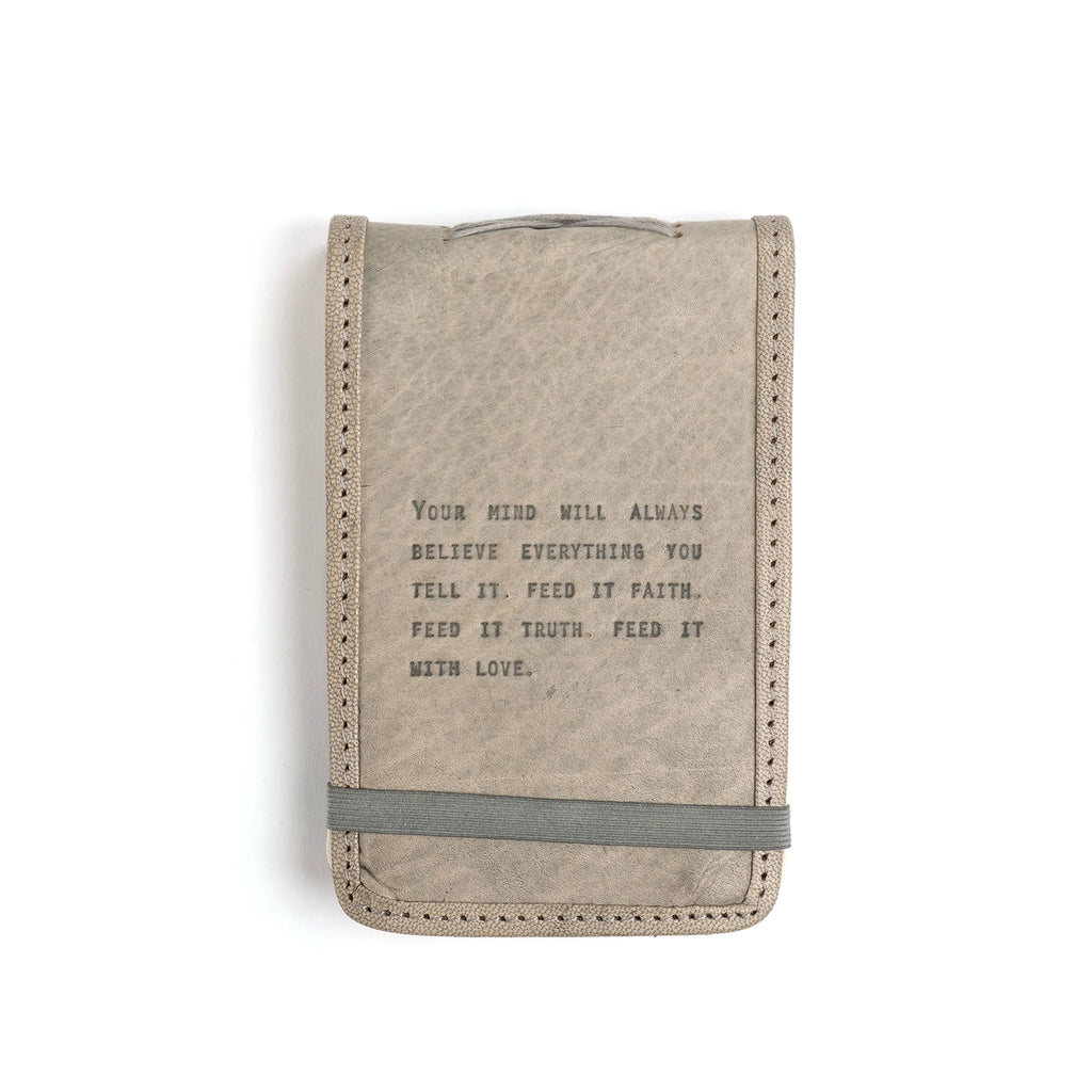 Faith Truth Love Mini Signature Leather Journal - Stone